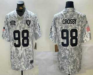 Men's Las Vegas Raiders #98 Maxx Crosby 2024 FUSE Arctic Camo Salute to Service Limited Stitched Jersey Dzhi,We sell and wholesale Men's Las Vegas Raiders #98 Maxx Crosby 2024 FUSE Arctic Camo Salute to Service Limited Stitched Jersey Dzhi on line form chian!